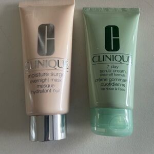 2‎ CLINIQUE new moisture surge mask 3.4oz & 7 Day Face Scrub Cream Rinse 2.5oz